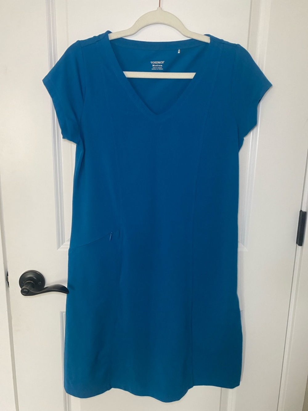 Toad&Co Teal Blue V-Neck Midi Dress